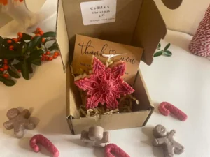 a gift box of beautiful natural soy candles