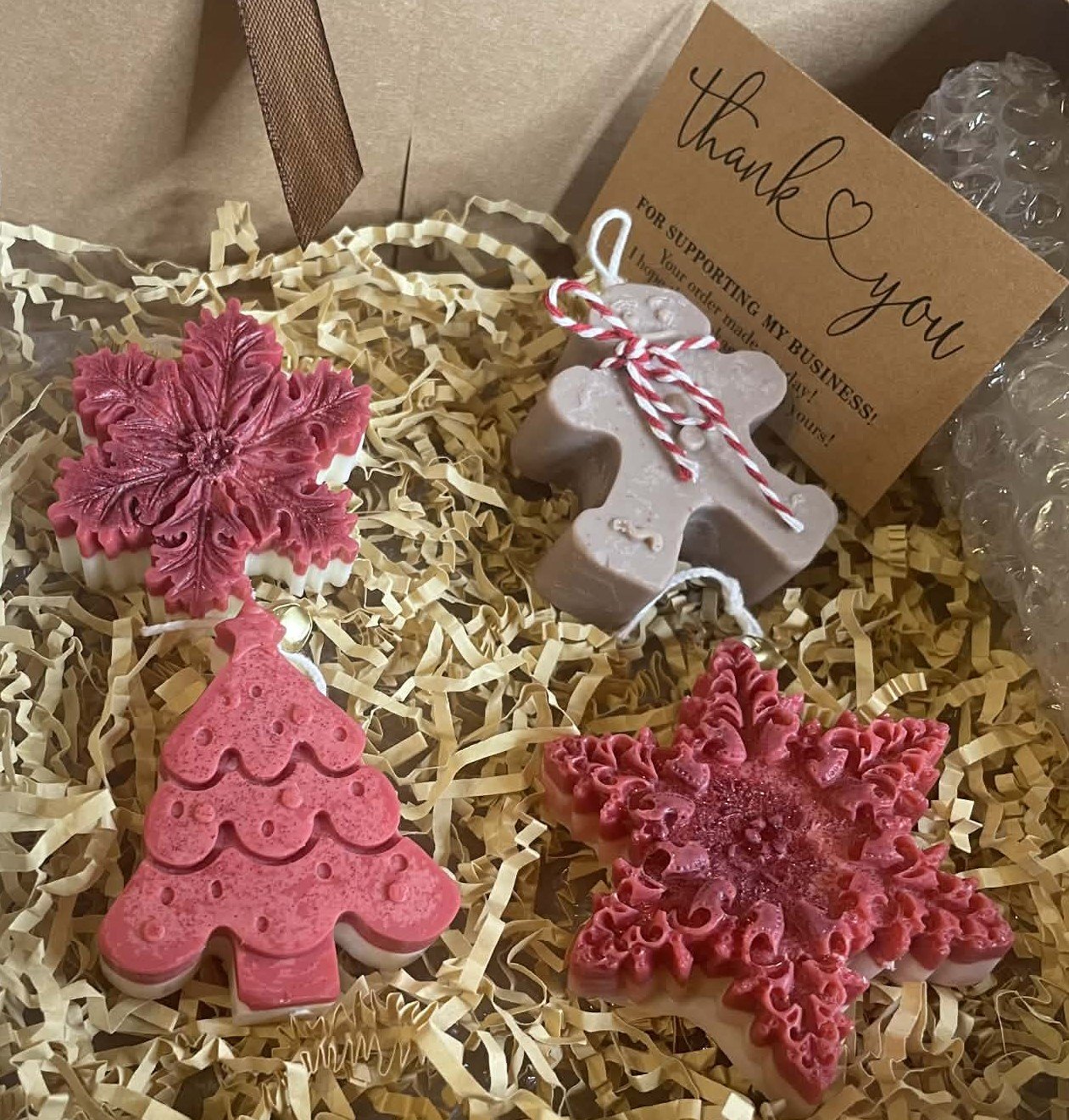 a box of 4 handcrafted soy candles